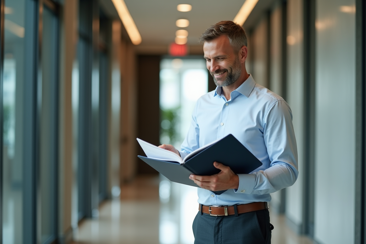 Homme professionnel dans un couloir d