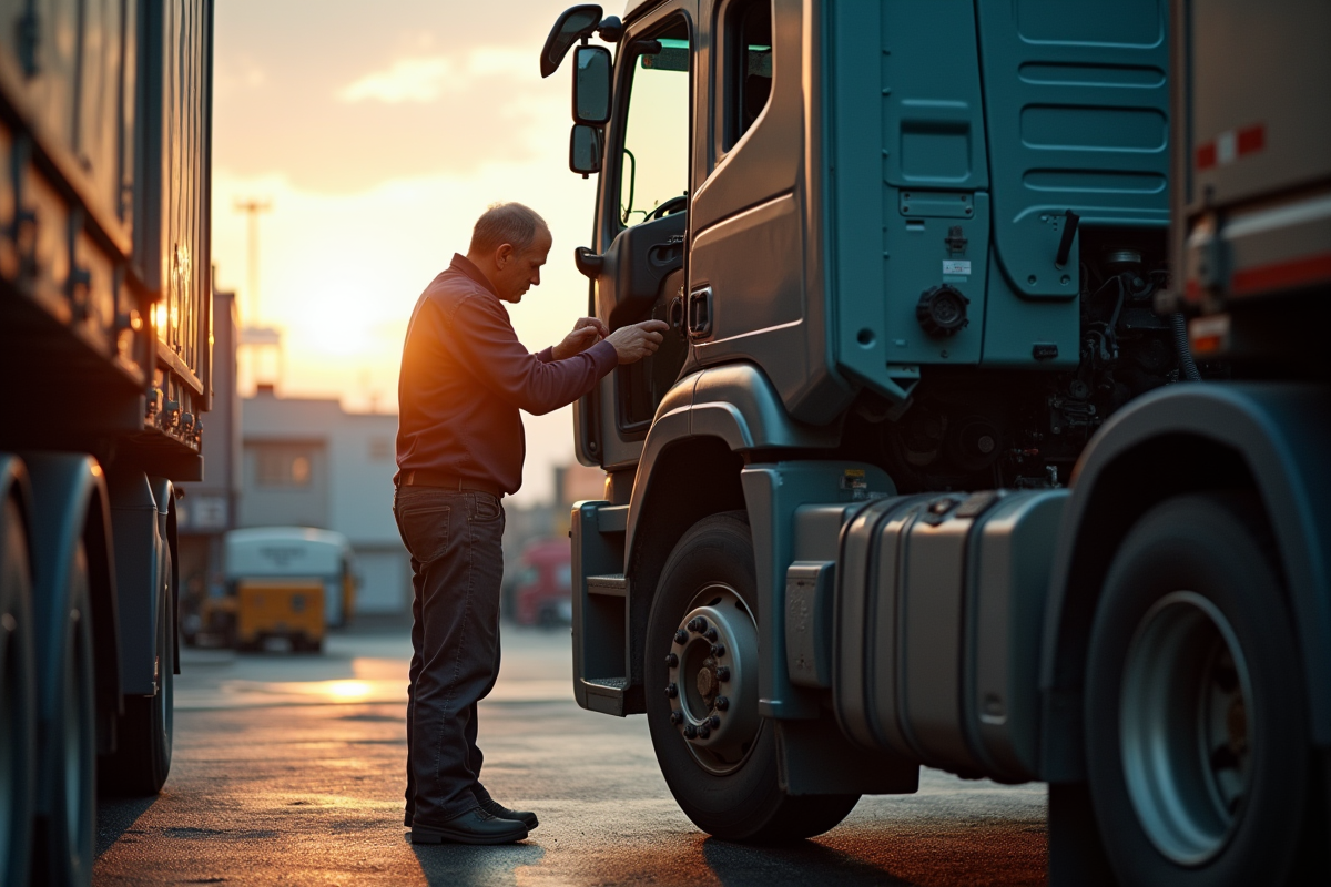Propriétaire inspectant le moteur d