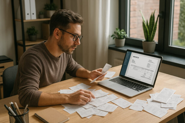 Photo d un petit entrepreneur travaillant à son bureau avec un ordinateur